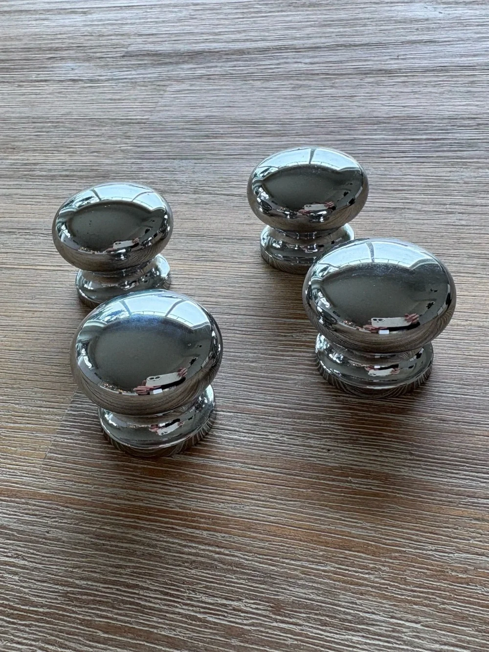 RH Restoration Hardware Polished Chrome 1” Knobs, Set of 4